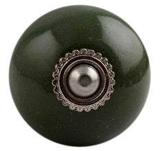 Olive Round Silver Fitting Ceramic Drawer Knob